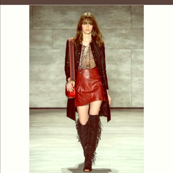 Rebecca Minkoff Black Suede Fringe Boots - Picture 2 of 8